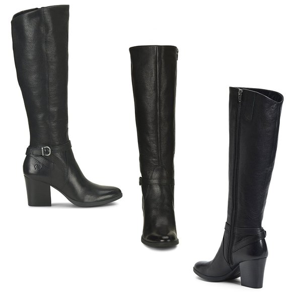 Born Shoes - Born Esla Knee High Black Leather Tall Boots 9 M